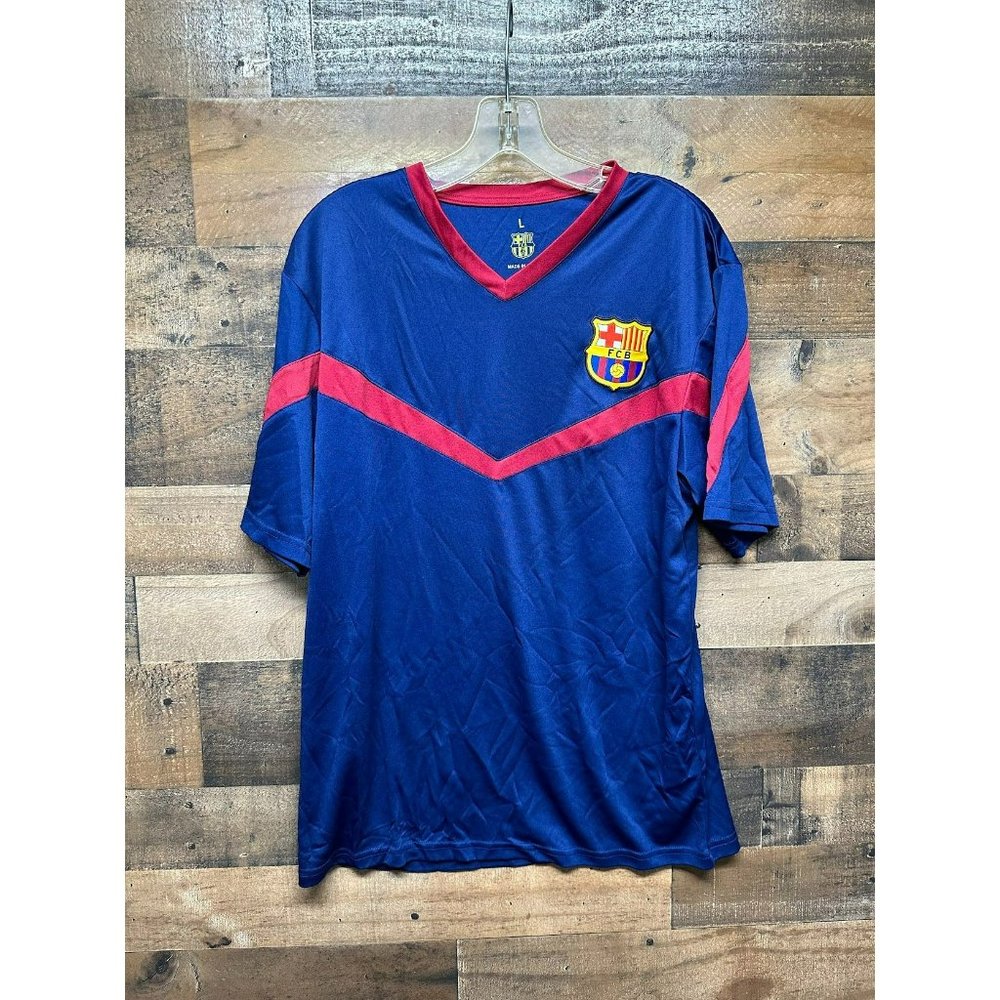 FC Barcelona Men's V-Neck Jersey Size Large‎